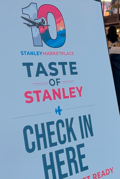 Sign outside the Tase of Stanley event