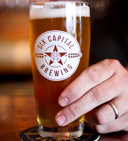 Six Capitol beer glass