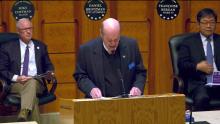 Ambassador for Peace Medal Speaker at Podium