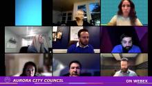 City Council Members Virtually Meeting for Remote Study Session