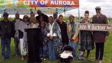 Group celebrates John Buckner sign