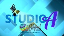 Graphic that says "Studio A Global Fest"