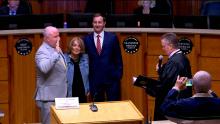 New Aurora City Attorney being sworn into service by the Presiding Judge that links to the October 14, 2024 Regular Meeting of the Aurora City Council