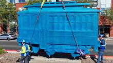 Ghost Trolley being reinstalled on Colfax