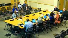 city council members in aurora room for study session