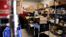 volunteers packing food