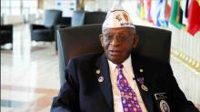 Vietnam veteran and Purple Heart Member Commander Roy Ray being interviewed