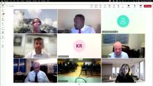 Screenshot of council members and staff on virtual teams call