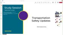 Screenshot of presentation on Transportation Safety