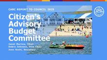 Image of presentation that says Citizen's Advisory Budget Committee