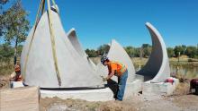 "Ripple" artwork installation at Sand Creek Park