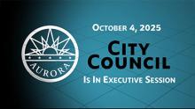 City Council in executive session slate with city seal image