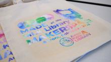 Reusable bag made in the MLK Library makerspace