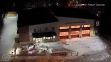 New Aurora Fire Rescue Station 9 at night with snow on the ground