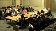 Council meeting in the Aurora Room.
