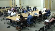 Council members and staff during study session