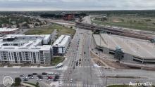 aerial view of Parker and 225 site of future pedestrian bridge