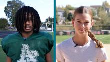 Split screen of Markell Perkins, left, and Haisley Elliott, right