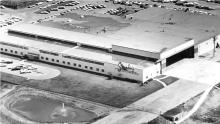Image of the historic Stanley Aviation building