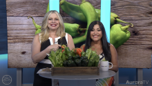 AuroraTV anchor Wendy Brockman and Lindita on set